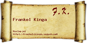 Frankel Kinga névjegykártya